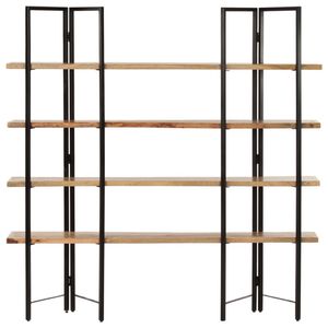 The Living Store Boekenkast met 4 schappen 160x35x160 cm massief mangohout - Kast