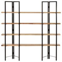 The Living Store Boekenkast met 4 schappen 160x35x160 cm massief mangohout - Kast - thumbnail