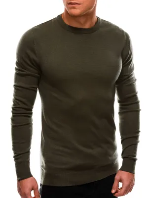 Edoti Style Italia - Sweater Heren - Ronde Hals - Olive Groen - Italianstyle