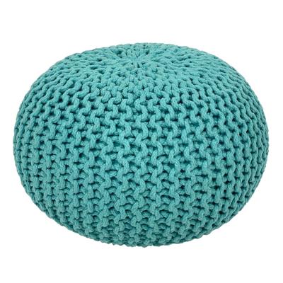 Amelia - pouf - mint - gerecycled katoen - Ø 45 cm