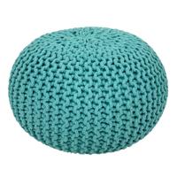 Amelia - pouf - mint - gerecycled katoen - Ø 45 cm