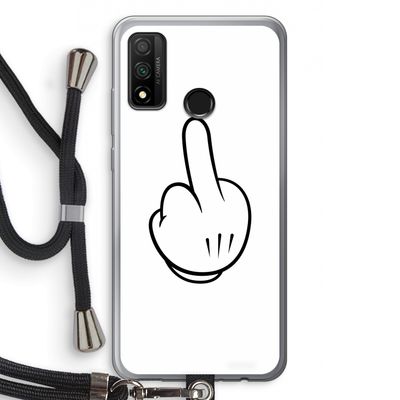 Middle finger white: Huawei P Smart (2020) Transparant Hoesje met koord