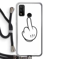 Middle finger white: Huawei P Smart (2020) Transparant Hoesje met koord