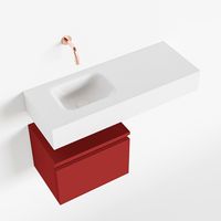 Toiletmeubel Mondiaz Andor | 80 cm | Meubelkleur Fire | Lex vrijhangend wastafel Talc Links | Zonder kraangat