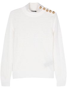 Balmain pull à motif monogrammé - Blanc