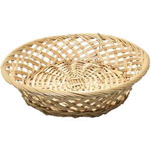 Broodmand rond - kunststof - D33 cm - mandje rotan/riet