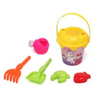 Strand/zandbak speelgoed set - emmer/schepjes met vormpjes - plastic - peuter/kind - eenhoorn