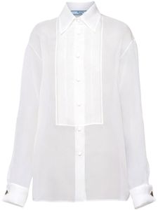 Prada chemise en organza à effet de transparence - Blanc