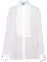 Prada chemise en organza à effet de transparence - Blanc - thumbnail