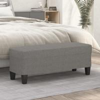 Bankje 100x35x41 cm stof donkergrijs