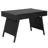Opklapbare Salontafel Outdoor Bijzettafel met PVC Top 60 x 40 x 40 cm Zwart