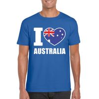 Blauw I love Australie fan shirt heren