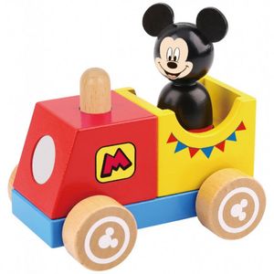 Tooky toy Mickey Mouse Houten Speelgoedtrein 18 maanden 2-delig