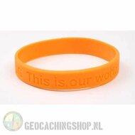 Armband - Geocaching, this is our world - oranje