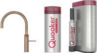 Quooker Fusion Round messing patina met PRO3 boiler en CUBE reservoir 5-in-1 kokend water kraan