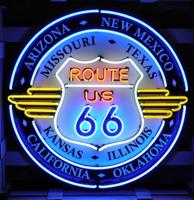 Route 66 All States Neon Verlichting XL 100 x 100 cm