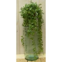 Warentuin Mix - Kunsthangplantje groen met grote bladeren in hangpotje 40 cm - thumbnail