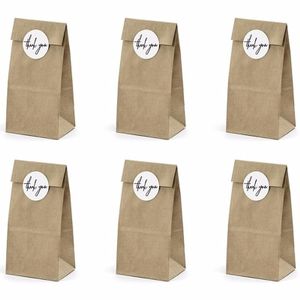 6x Papieren zakjes voor bruiloft Thank You