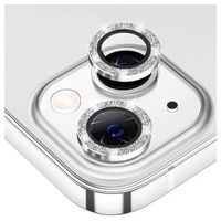 Hat Prince Glitter iPhone 14/14 Plus Camera Lens Beschermer - Zilver