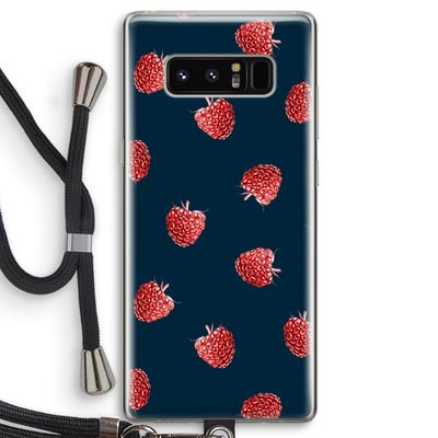 Framboosjes: Samsung Galaxy Note 8 Transparant Hoesje met koord