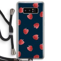 Framboosjes: Samsung Galaxy Note 8 Transparant Hoesje met koord