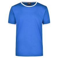 Blauw met wit heren t-shirt 2XL  -