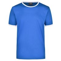 Blauw met wit heren t-shirt