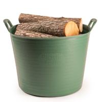Haardhout - haardblokken emmer/kuip - groen - 42 liter - Flexibel ECO kunststof - rond - 39 x 44 cm Haardhout - haardblokken emmer/kuip - groen - 42 liter - Flexibel ECO kunststof - rond - 39 x 44 cm
