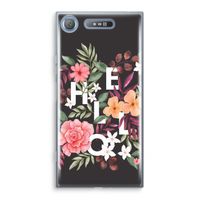 Hello in flowers: Sony Xperia XZ1 Transparant Hoesje - thumbnail