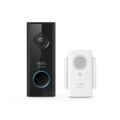EufyBattery Doorbell Slim 1080p Slimme deurbel Zwart