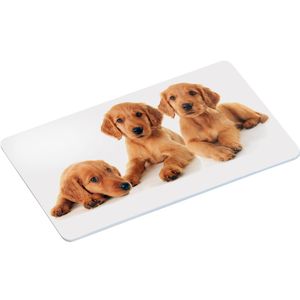 6x Ontbijtbordjes/ontbijtplankjes set puppy print 14 x 24 cm