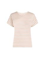 Icebreaker Drayden Reversible SS Top Stripe T-shirt Dames Ecru Heather/Desert Sand L
