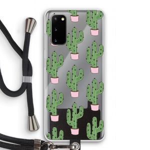 Cactus Lover: Samsung Galaxy S20 Transparant Hoesje met koord