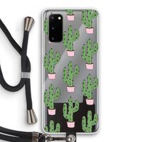 Cactus Lover: Samsung Galaxy S20 Transparant Hoesje met koord