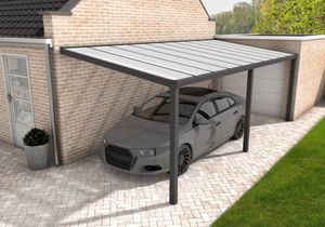 YARD Outdoor Velvetline Carport - Polycarbonaat dak - 350x700 cm aluminium - wit of antraciet- - Aluminium- YARD Outdoor