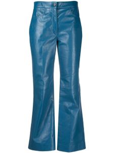 Jil Sander pantalon évasé à coupe courte - Bleu