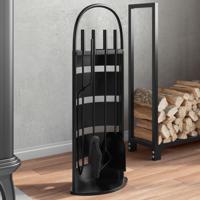 VidaXL 5-delige haardset 23x15x66 cm staal