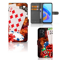 OPPO A76 | A96 Wallet Case met Pasjes Casino