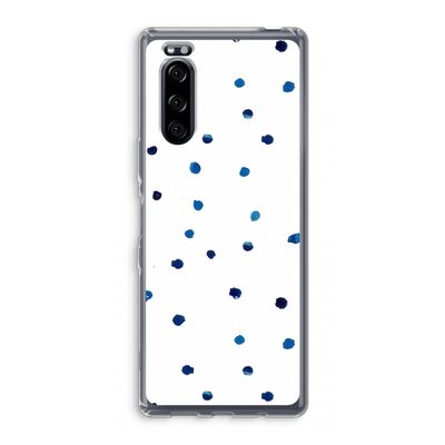 Blauwe stippen: Sony Xperia 5 Transparant Hoesje