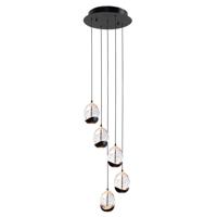 Highlight HanglampClear Egg zwart 5-lichts - H5457.20