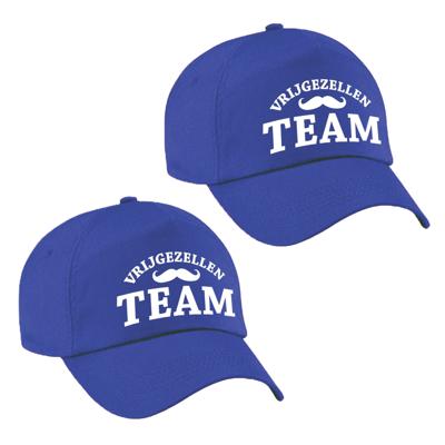BD vrijgezellenfeest petje - 6x - Vrijgezellen Team - heren - blauw - caps