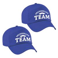 BD vrijgezellenfeest petje - 6x - Vrijgezellen Team - heren - blauw - caps