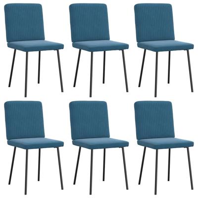 Eetkamerstoelen 6 st fluweel blauw