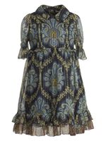 ETRO KIDS robe-chemise en soie à motif cachemire - Bleu - thumbnail