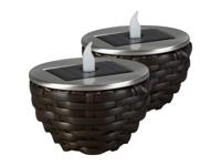 LIVARNO home Solar LED-lamp (Set van 2, donkerbruin)