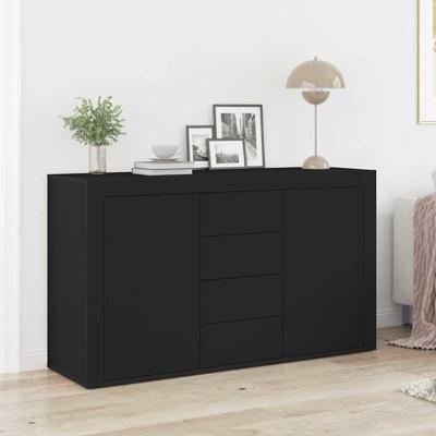 Dressoir met lade Zwart 120 x 36 x 69 cm Bewerkt hout