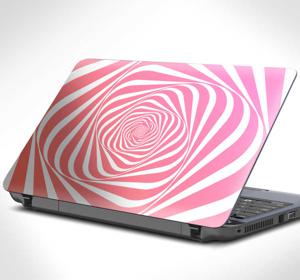 Laptopsticker roze spiraal