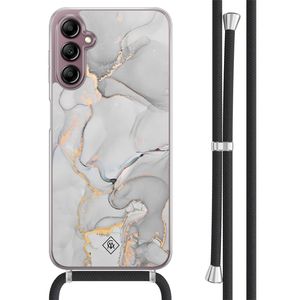 Samsung Galaxy A14 hoesje met koord - Marmer grijs