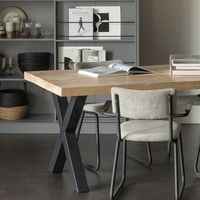 WOOOD Eettafel 'Tablo' Mangohout, met X-poot, 180 x 90cm