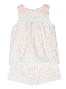 Patachou ensemble haut-short en coton à fleurs - Blanc